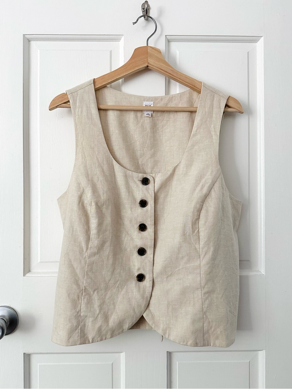 GAP Linen Blend Scoop Neck Vest Flax Linen Cotton Size M - Picture 3 of 10